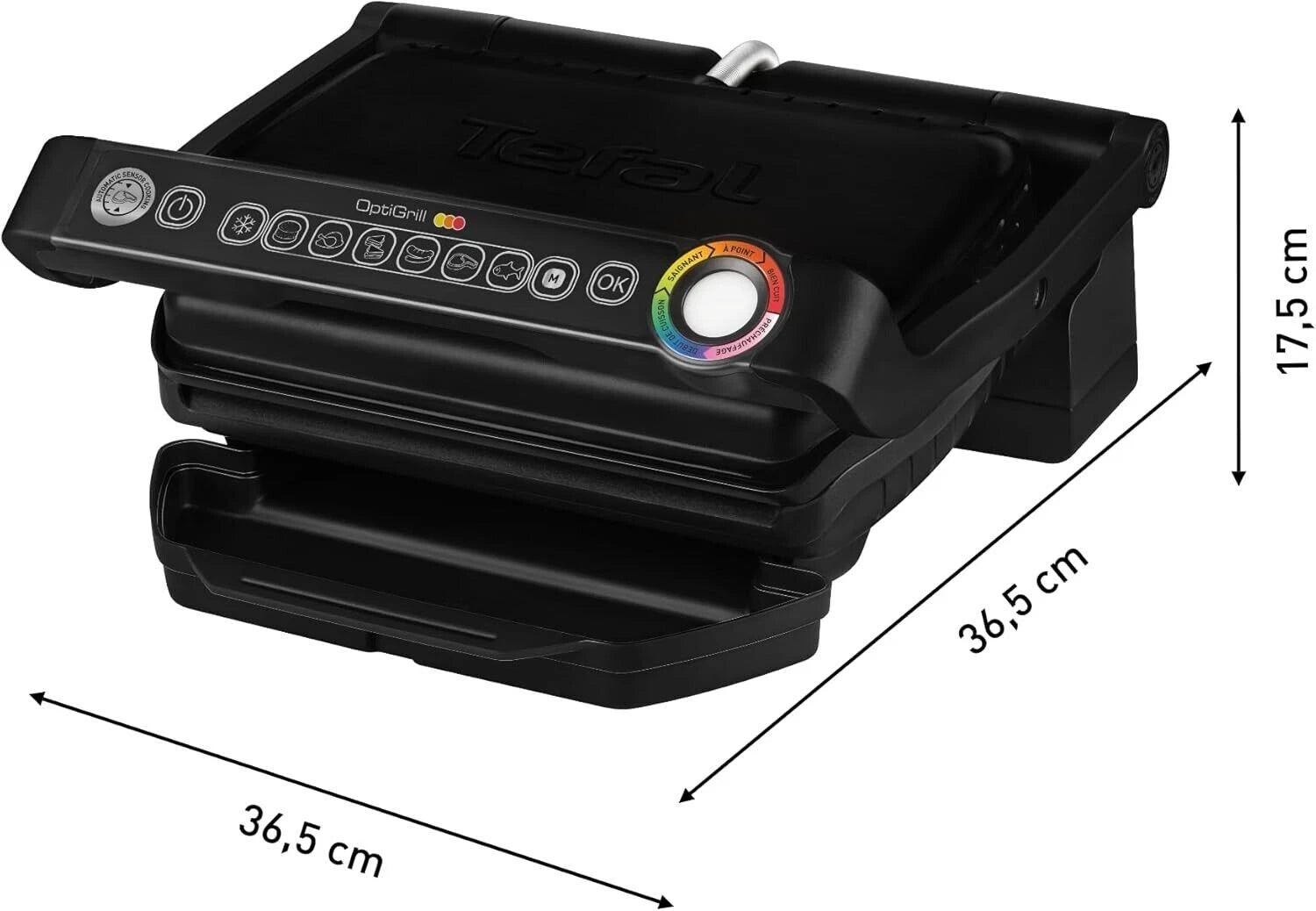 Tefal OptiGrill Kontaktgrill 2000W – 6 Grillprogramme mit Garstufenanzeige