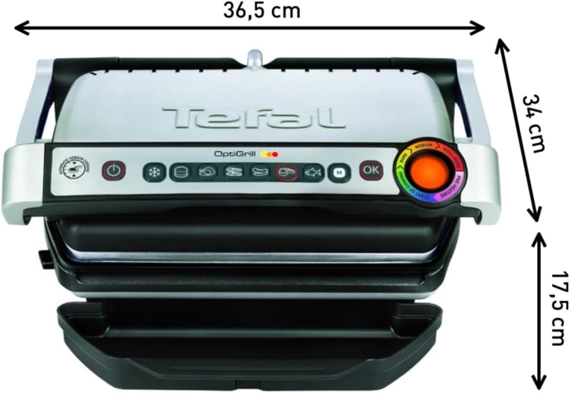 Tefal OptiGrill Kontaktgrill 2000W mit 6 Programmen Automatik Grill