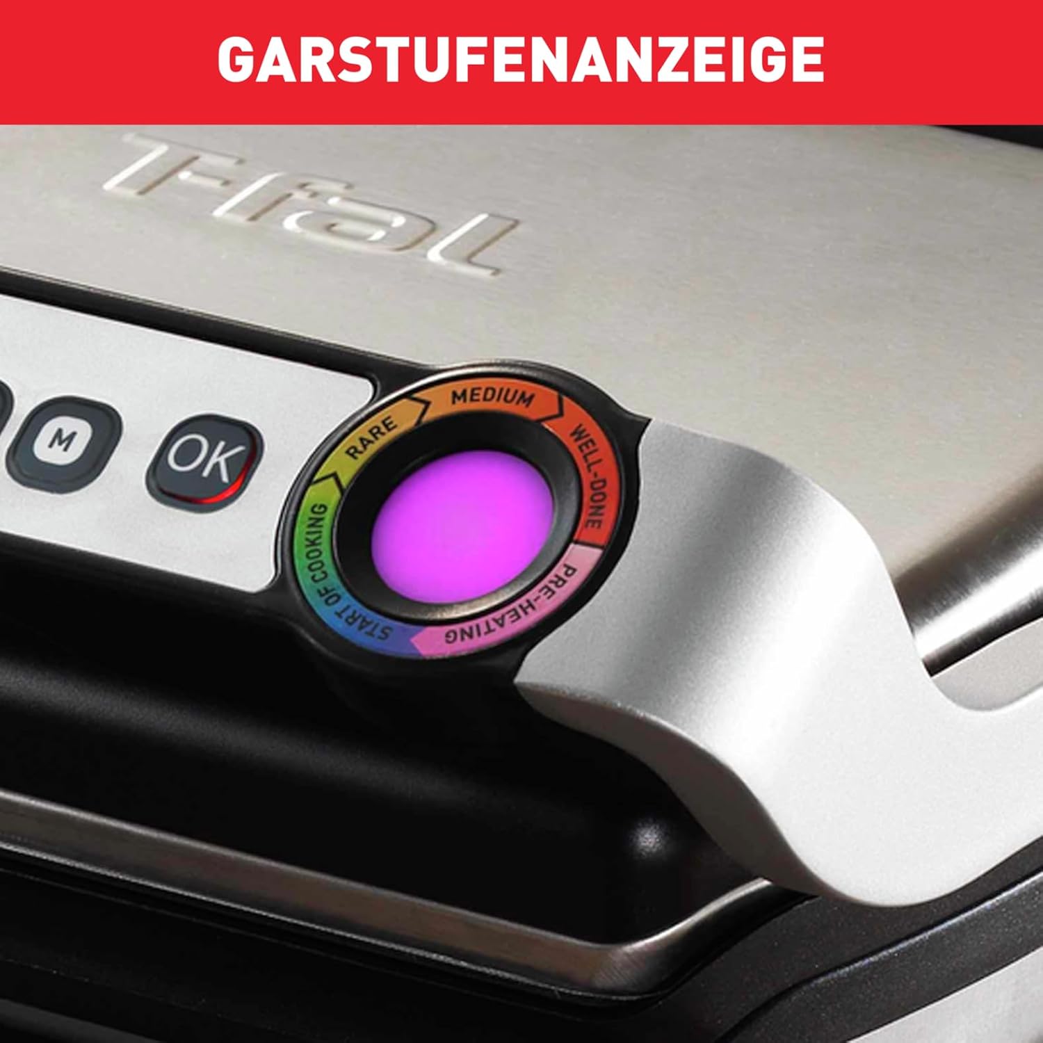 Tefal OptiGrill Kontaktgrill 2000W mit 6 Programmen Automatik Grill