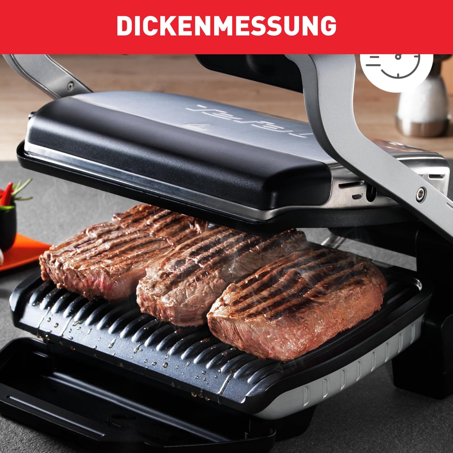 Tefal OptiGrill Kontaktgrill 2000W mit 6 Programmen Automatik Grill