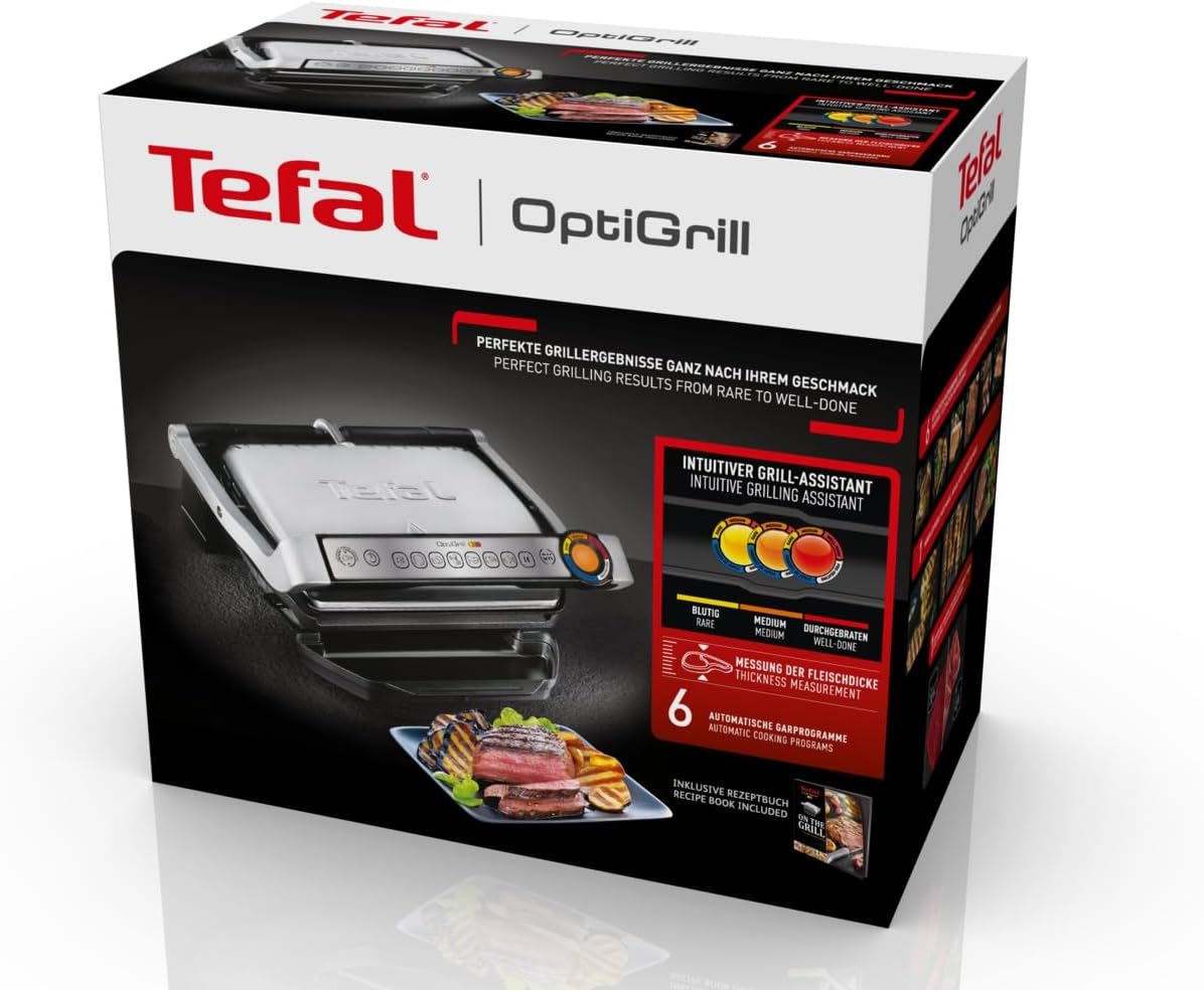 Tefal OptiGrill Kontaktgrill 2000W mit 6 Programmen Automatik Grill