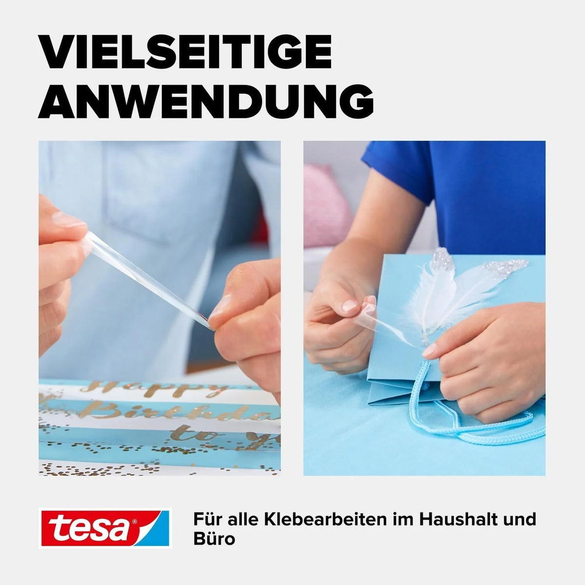 tesafilm Klebeband Transparent 15mm x 10m Büro Haushalt Geschenkband Basteln