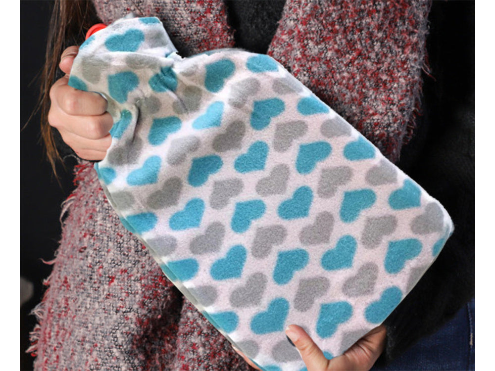 Thermowärmer 1,7L aus Gummi mit weicher Hülle – Wärmflasche für Bauch & Rücken, ideal gegen Schmerzen und zum Einschlafen
