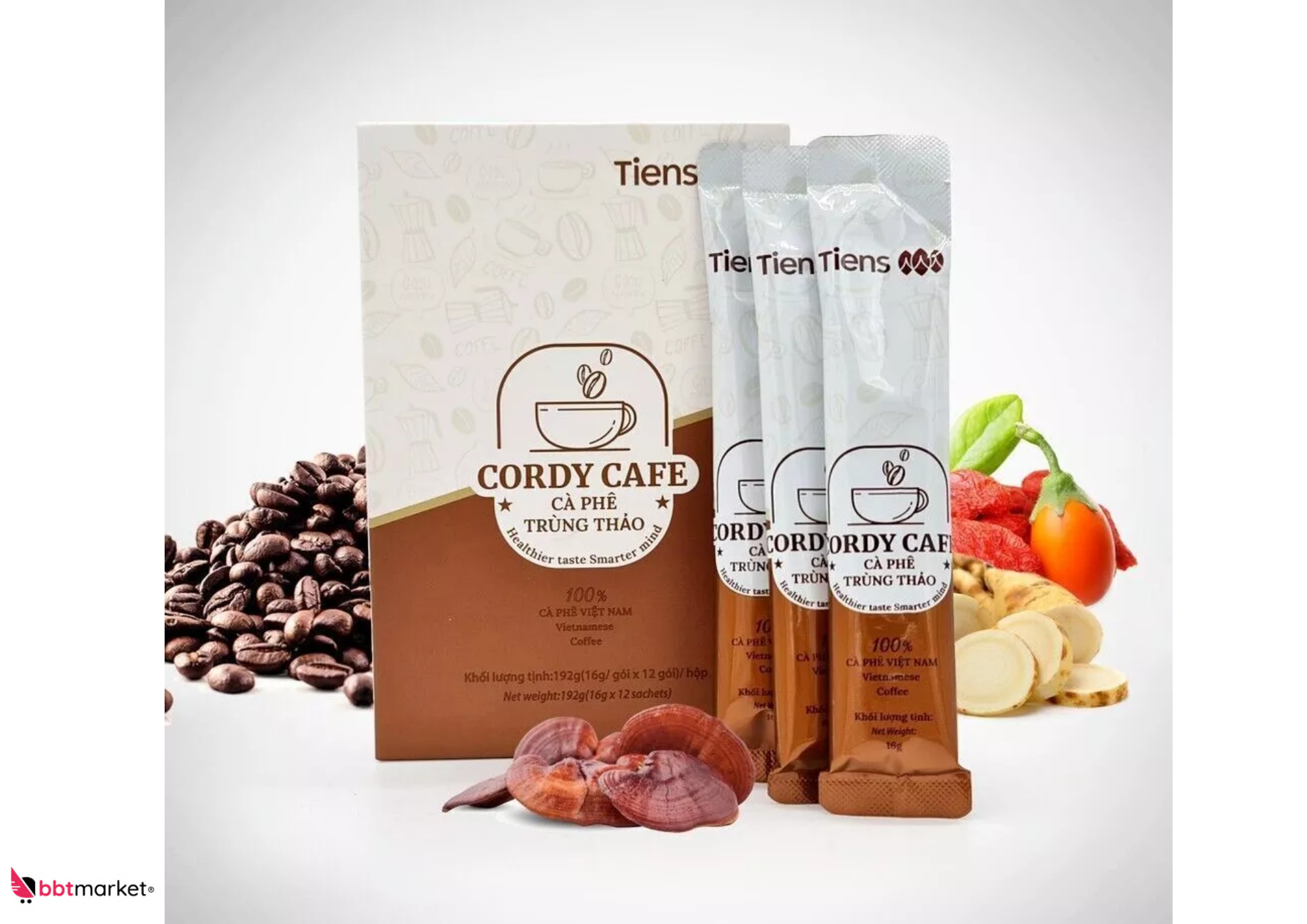 Tiens Cordycafe with Cordyceps Sinensis Goji Berry Reishi Ginseng Extract