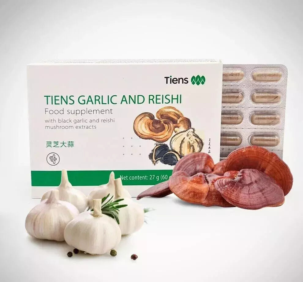 Tiens Garlic und Reishi mit Schwarzem Knoblauch und Reishi Pilzen