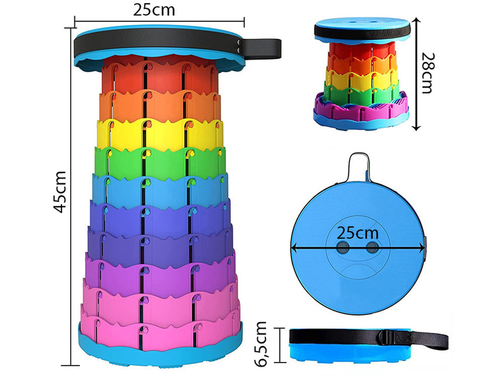 Tragbarer Klappstuhl Klapphocker Verstellbarer Höhenverstellbar Hocker Teleskop