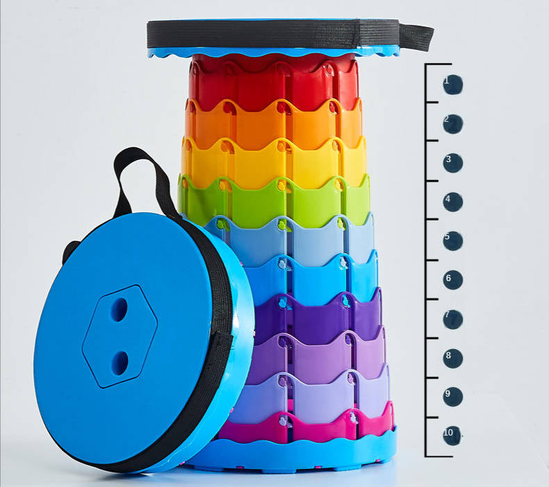 Tragbarer Klappstuhl Klapphocker Verstellbarer Höhenverstellbar Hocker Teleskop