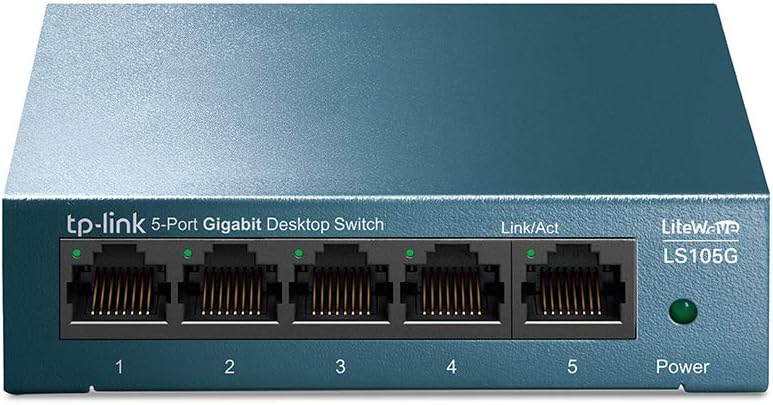 TP-Link LS105G 5-Port Gigabit Netzwerk Switch | Metallgehäuse, Lüfterlos, QoS, Plug-and-Play