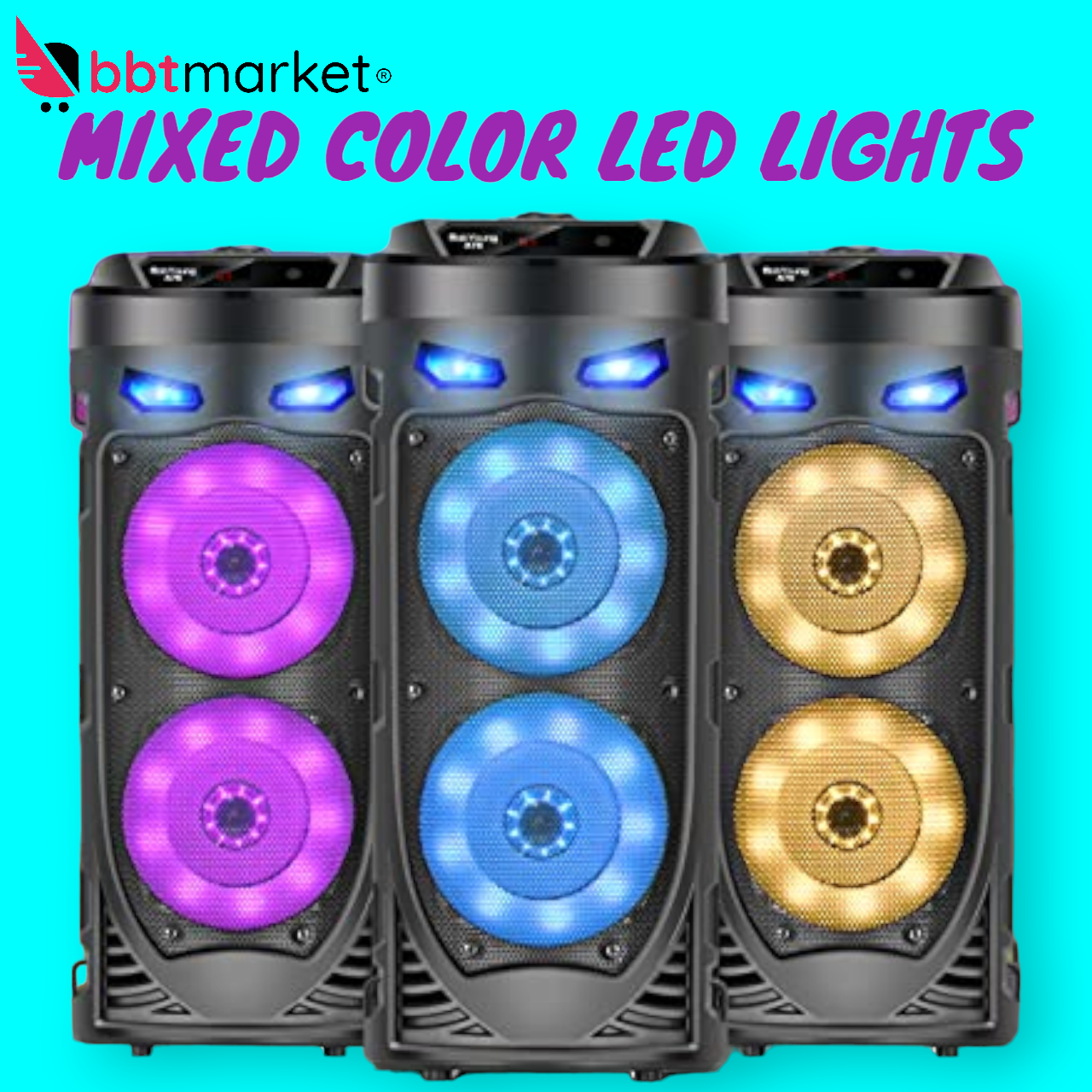 Tragbarer  Bluetooth-Lautsprecher Mobiler DJ Party Bluetooth Lautsprecher LED