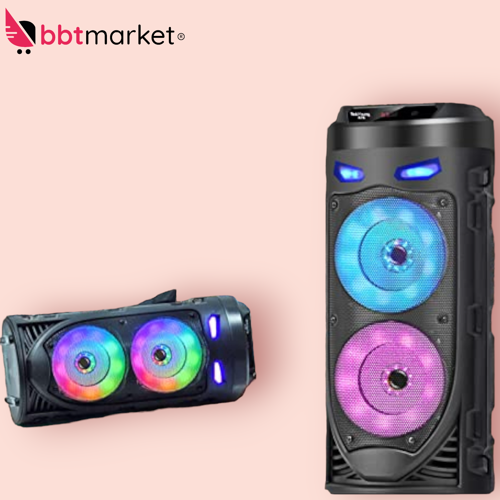 Tragbarer  Bluetooth-Lautsprecher Mobiler DJ Party Bluetooth Lautsprecher LED