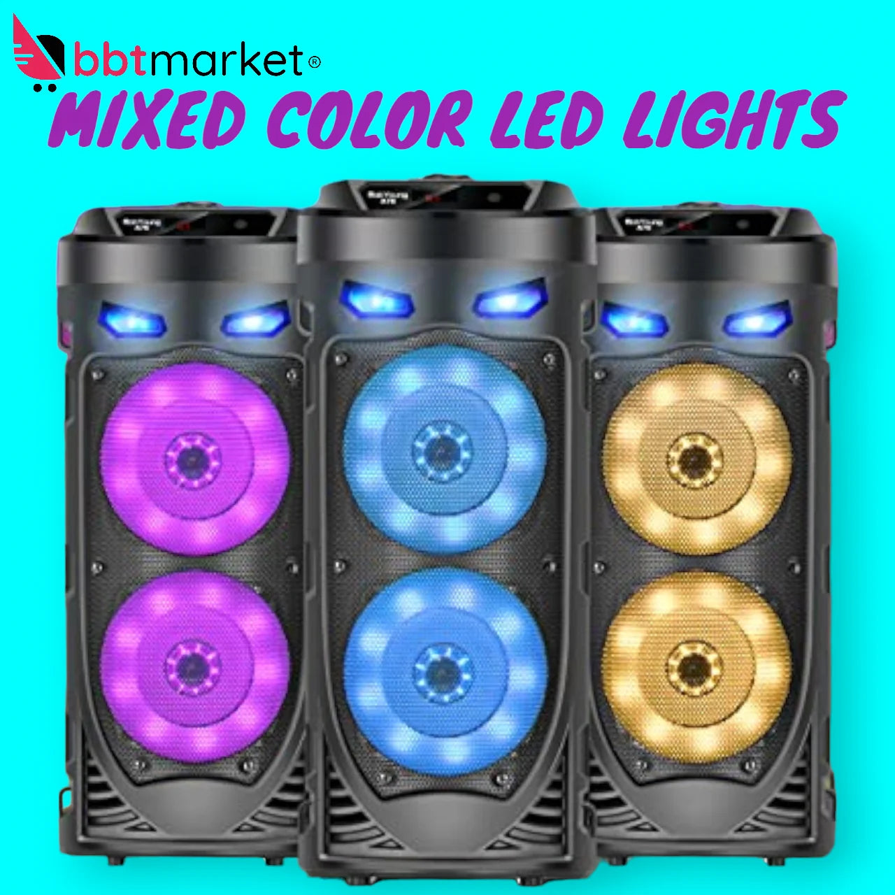 Portable Bluetooth Speaker Mobile DJ Party Bluetooth Speaker LED 