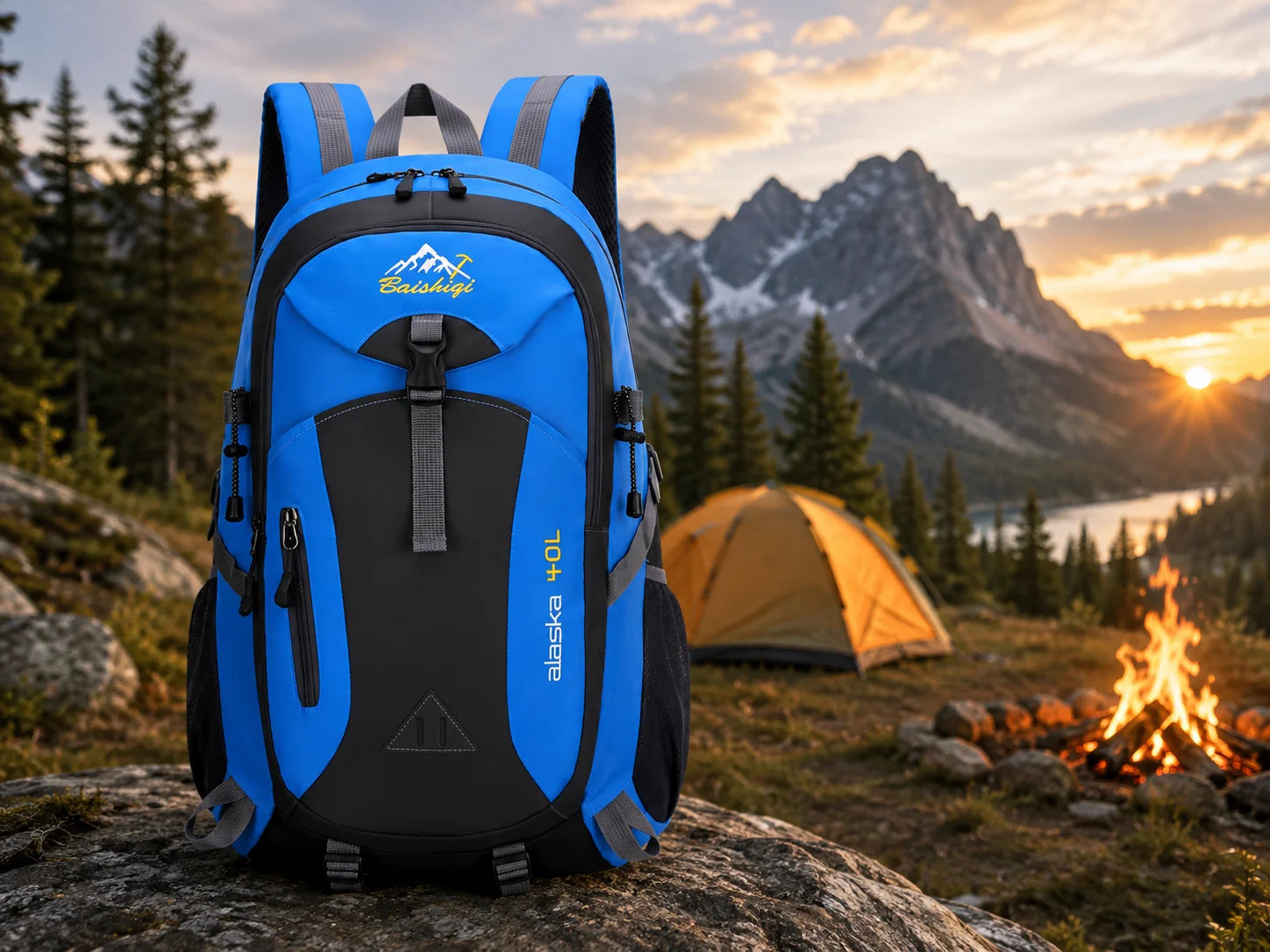 Trekkingrucksack 40L Wanderrucksack Wasserdicht Geräumig Outdoor,Camping & Reise