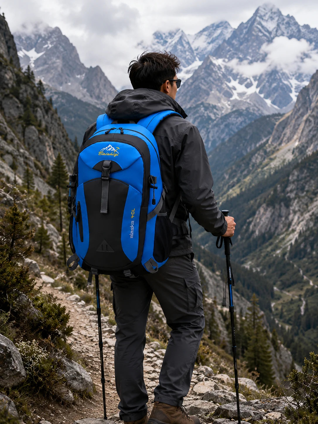 Trekkingrucksack 40L Wanderrucksack Wasserdicht Geräumig Outdoor,Camping & Reise