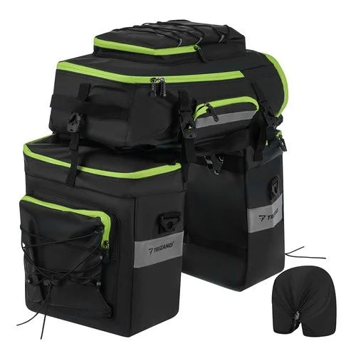 TRIZAND Fahrradtasche 65L 3in1 – wasserdichte Gepäckträgertasche mit Rucksackfunktion für Fahrrad, Touren & Bikepacking