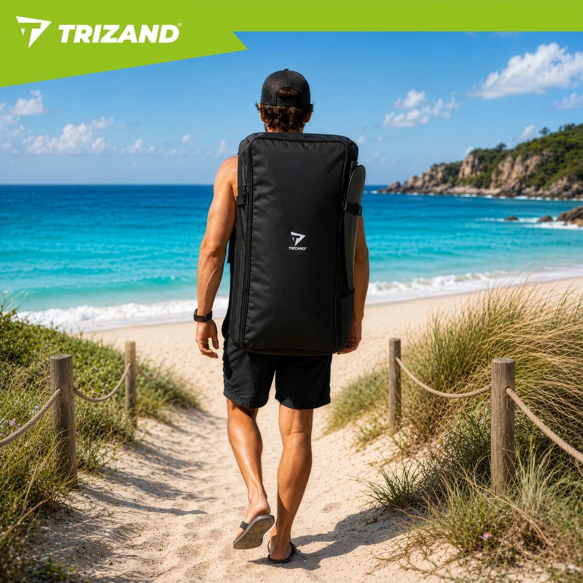 TRIZAND SUP Board 320 × 84 × 15 cm – Aufblasbares Stand Up Paddle Board bis 150 kg mit Paddel, Pumpe & Rucksack
