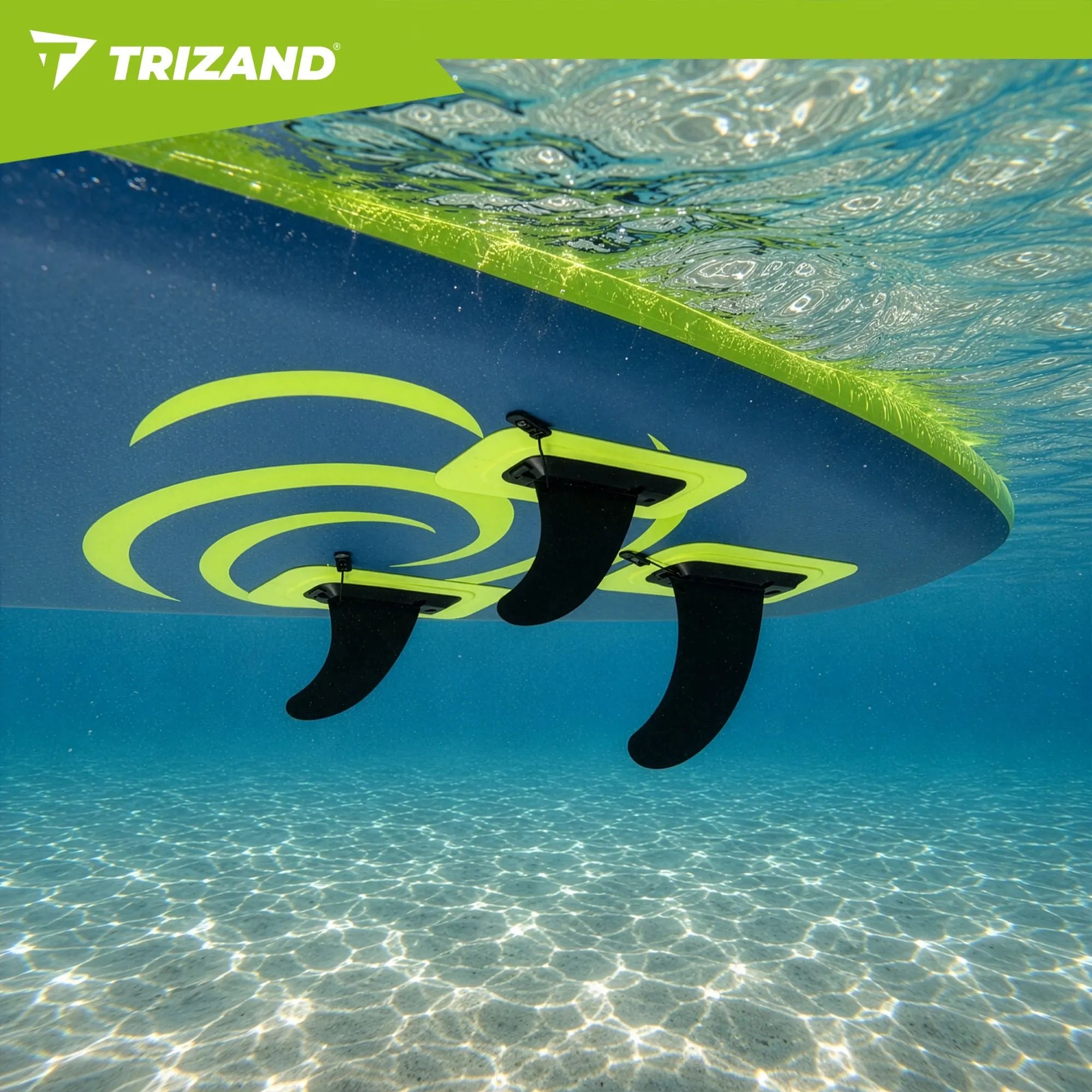 TRIZAND SUP Board 320 × 84 × 15 cm – Aufblasbares Stand Up Paddle Board bis 150 kg mit Paddel, Pumpe & Rucksack