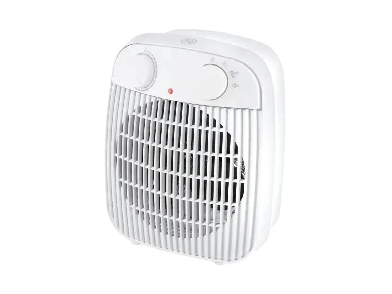 TRONIC Heizlüfter 2000W Weiß 2 Stufen Thermostat Ventilator Kippschutz