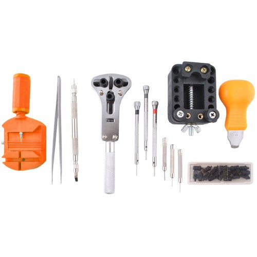 Uhrmacherwerkzeug Set – Komplettes Uhren Reparatur Werkzeug mit Stiftausdrücker & Etui für Armbandkürzung und Batteriewechsel