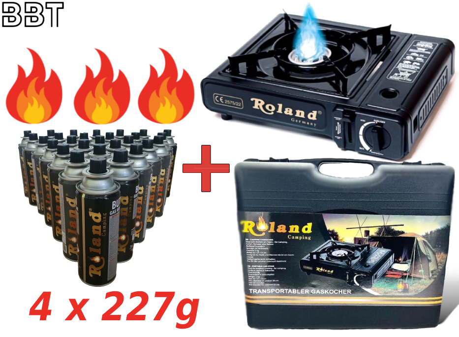 Camping Gaskocher Campingkocher Set 227g Gas Herd Outdoor Grillplatte Tischgrill