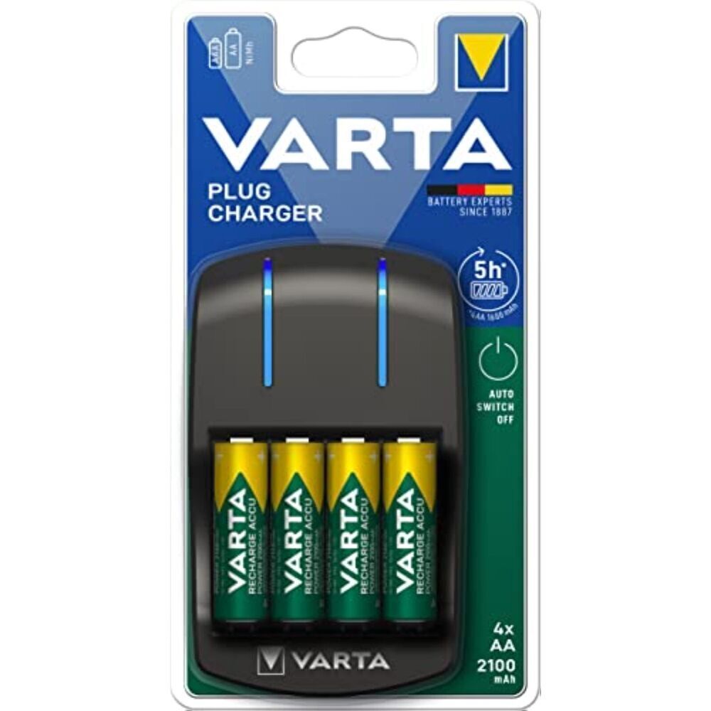 VARTA 2X4X AA/AAA Rechargeable Batteries with Plug Charger 2100mAh NEW