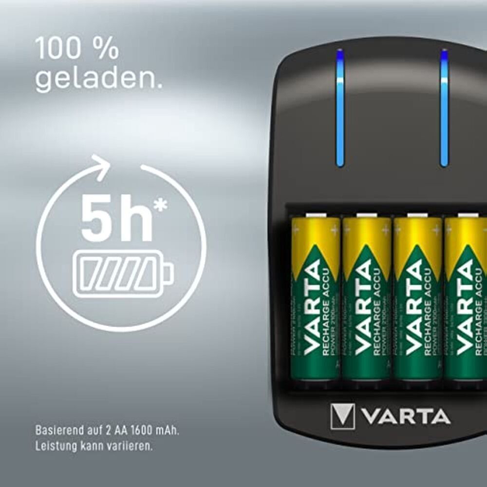 VARTA 2X4X AA/AAA Rechargeable Batteries with Plug Charger 2100mAh NEW