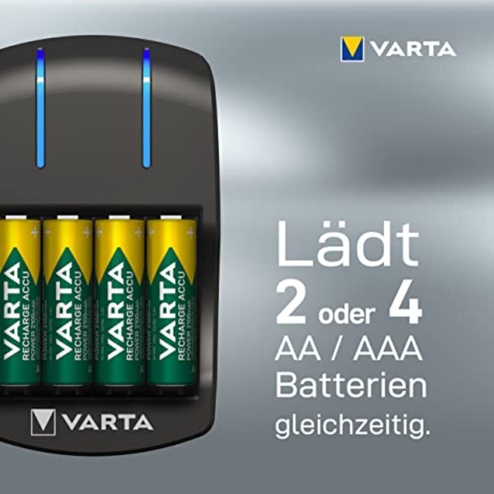VARTA 2X4X AA/AAA Rechargeable Batteries with Plug Charger 2100mAh NEW
