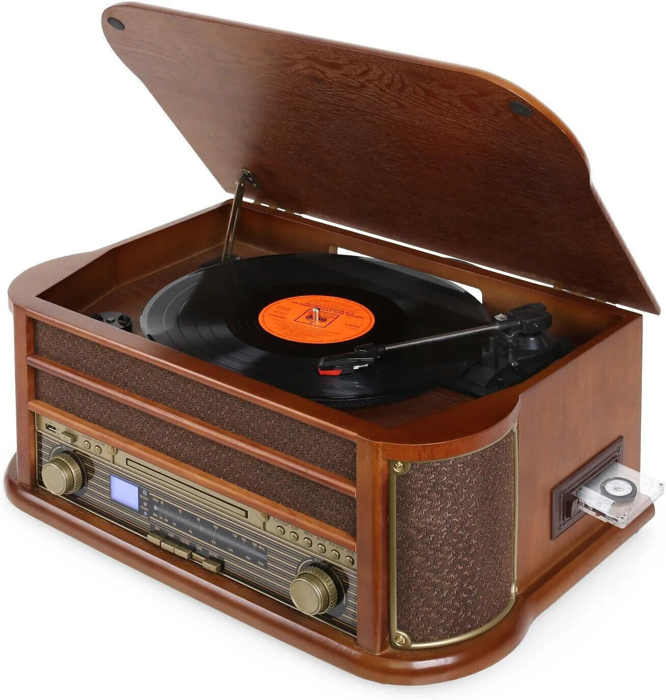 Bluetooth record player turntable with stereo speakers vinyl to MP3 recording