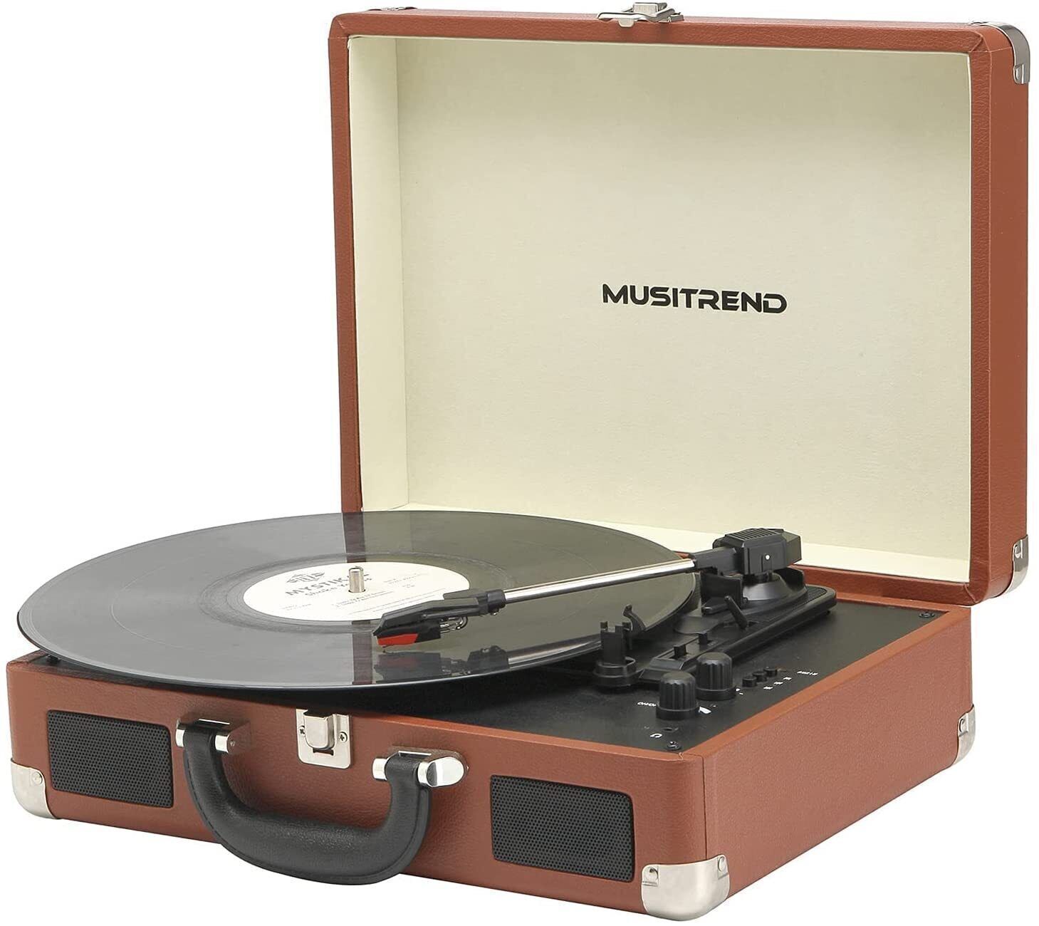 Bluetooth record player turntable with stereo speakers vinyl to MP3 recording