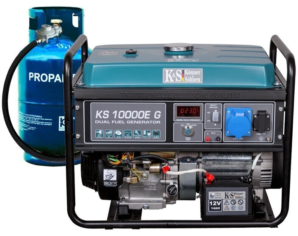 Emergency power generator dual LPG gas petrol 8KW power generator KS10000EG