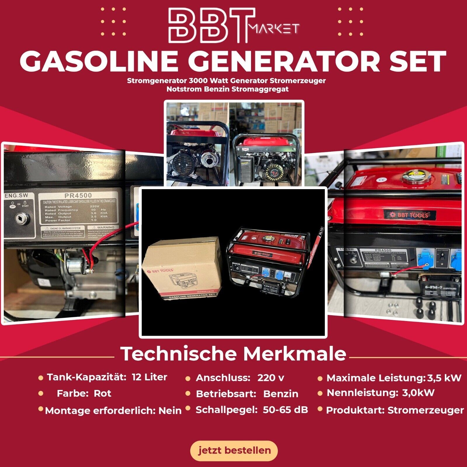 Power generator 3000 Watt generator power generator emergency power gasoline generator