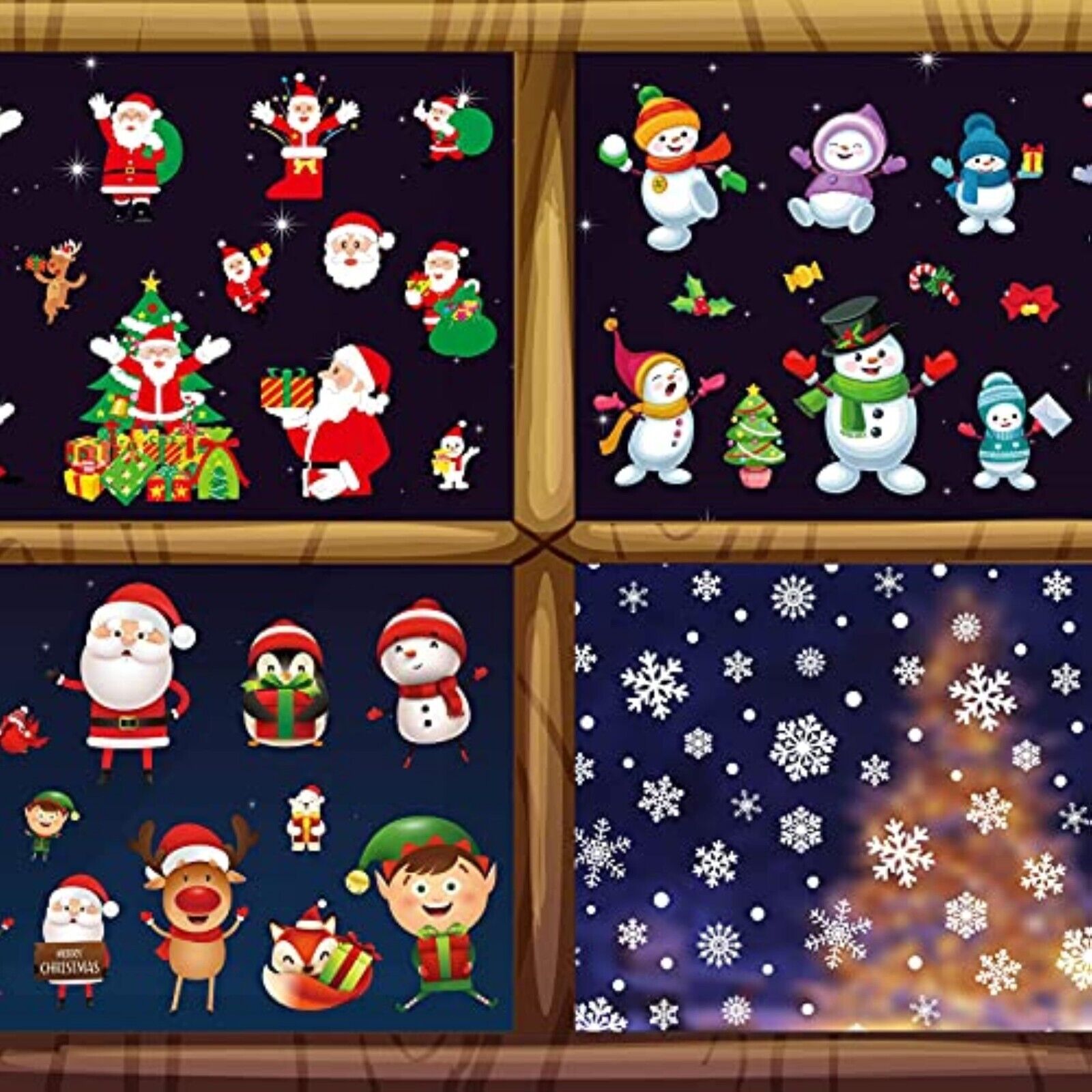 154 Stück Weihnachten Schneeflocken Fensterbilder – Selbsthaftende Fenstersticker, 8 Bögen, Weiß, Statische Haftung