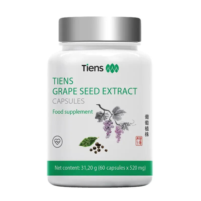 Tiens Grape Seed Extract Vitamin C - 60 Capsules - GRAPE SEED EXTRACT FOOD 