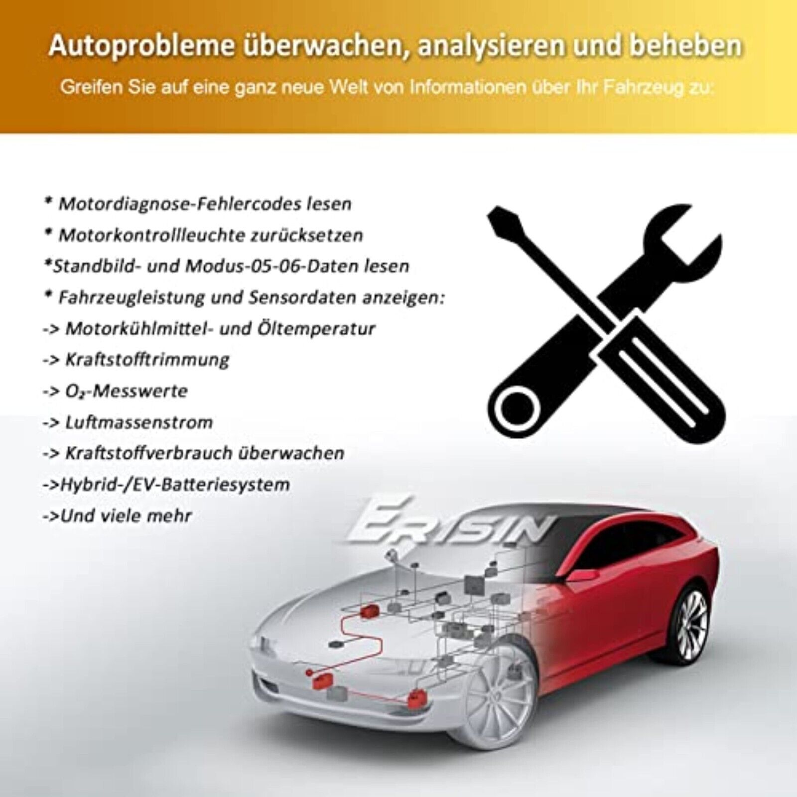 Bluetooth OBD2 OBDII Car Diagnostic Vehicle Test Device for Android IOS DHL - 