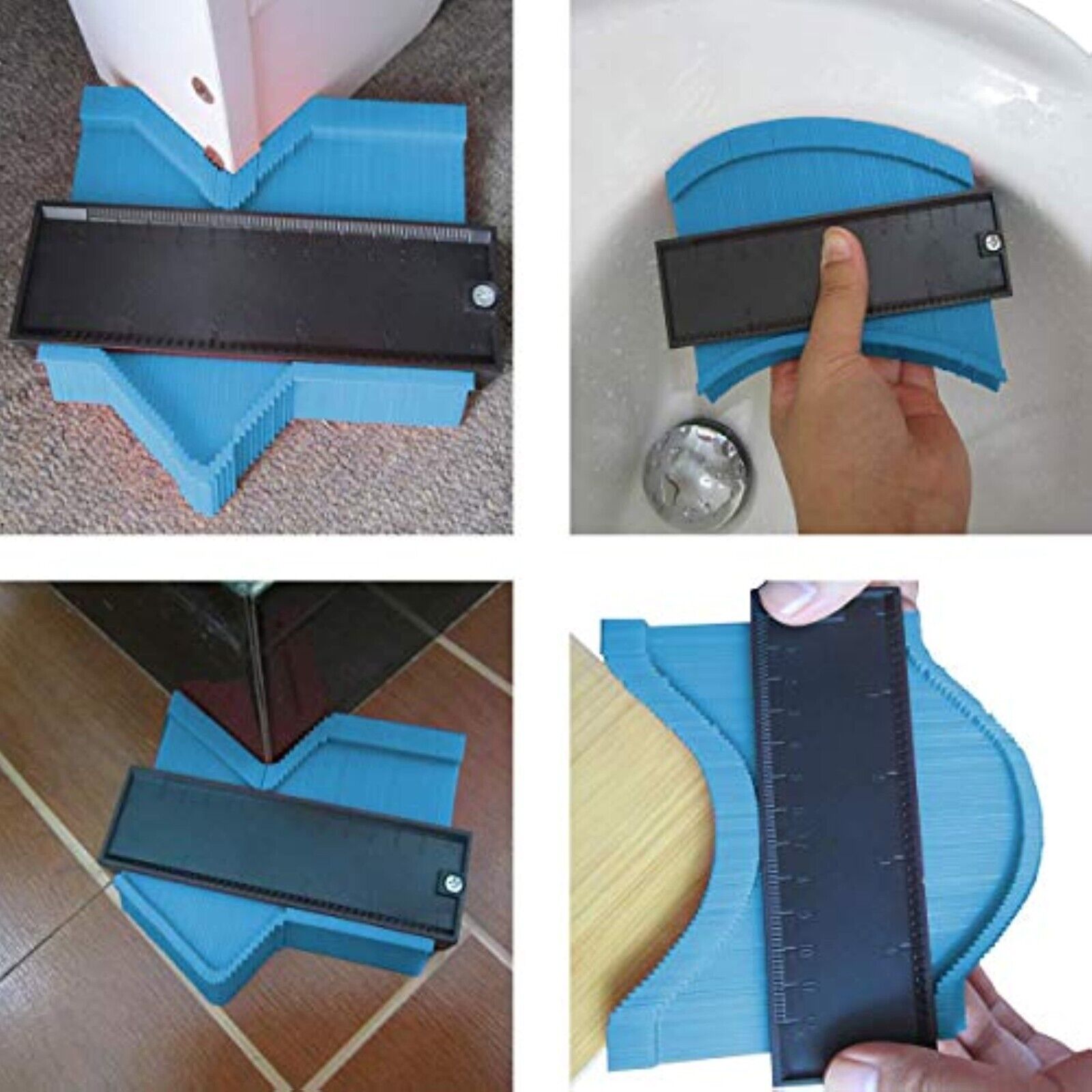 2x KONTUR KONTURENLEHRE 250mm&130mm MESSGERÄT KONTURMESSGERÄT ECKEN LAMINAT neu