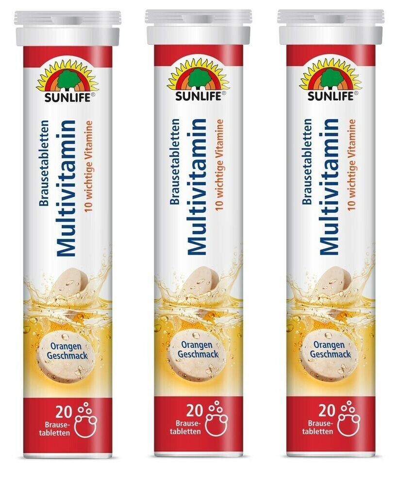 Sunlife Multivitamin Effervescent Tablets 3x20 Pieces 3-Pack Megapack 