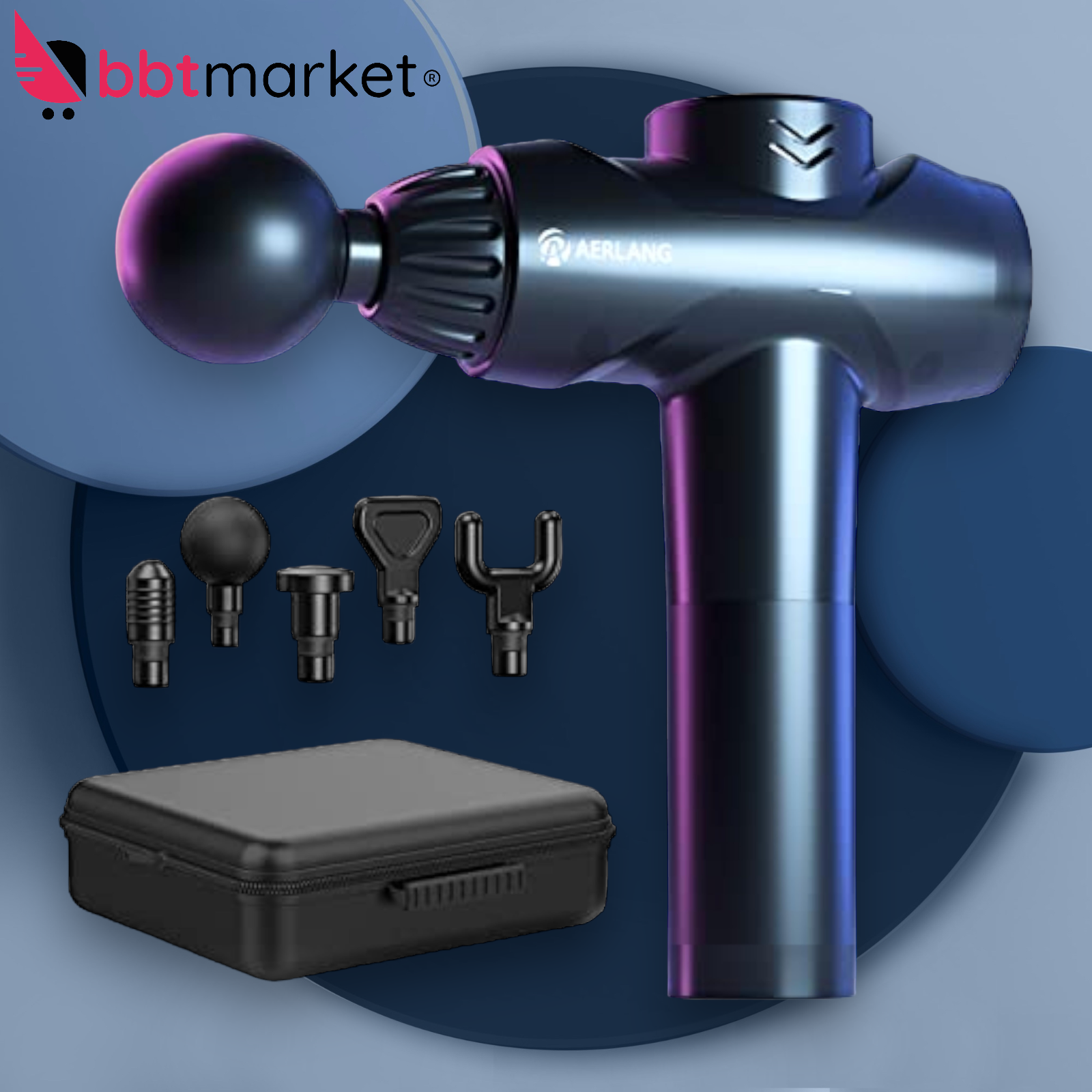 Elektrisches LCD Massagepistole Muskel Massage Gun mit 20 Modi + 6 Köpfen Handma