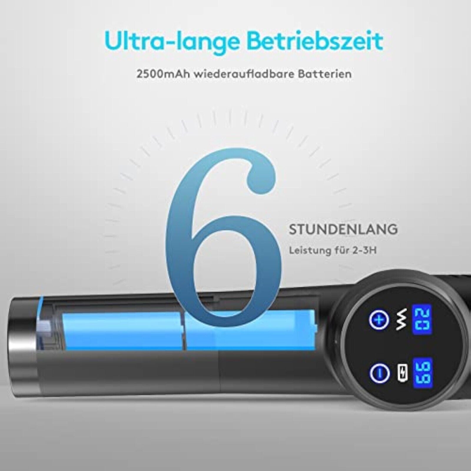 Elektrisches LCD Massagepistole Muskel Massage Gun mit 20 Modi + 6 Köpfen Handma