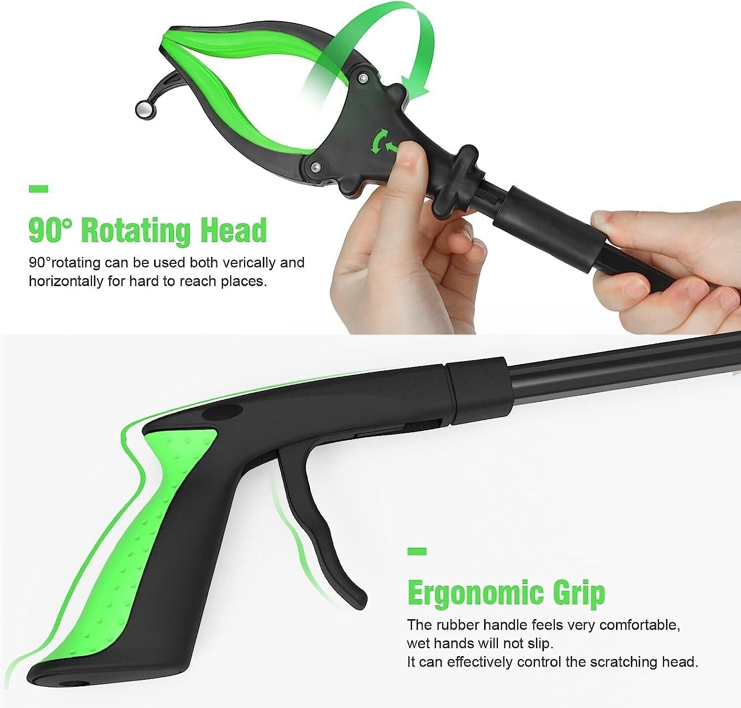 Foldable 80cm grabber gripper aid garbage tongs waste tongs grabber arm with LED light 