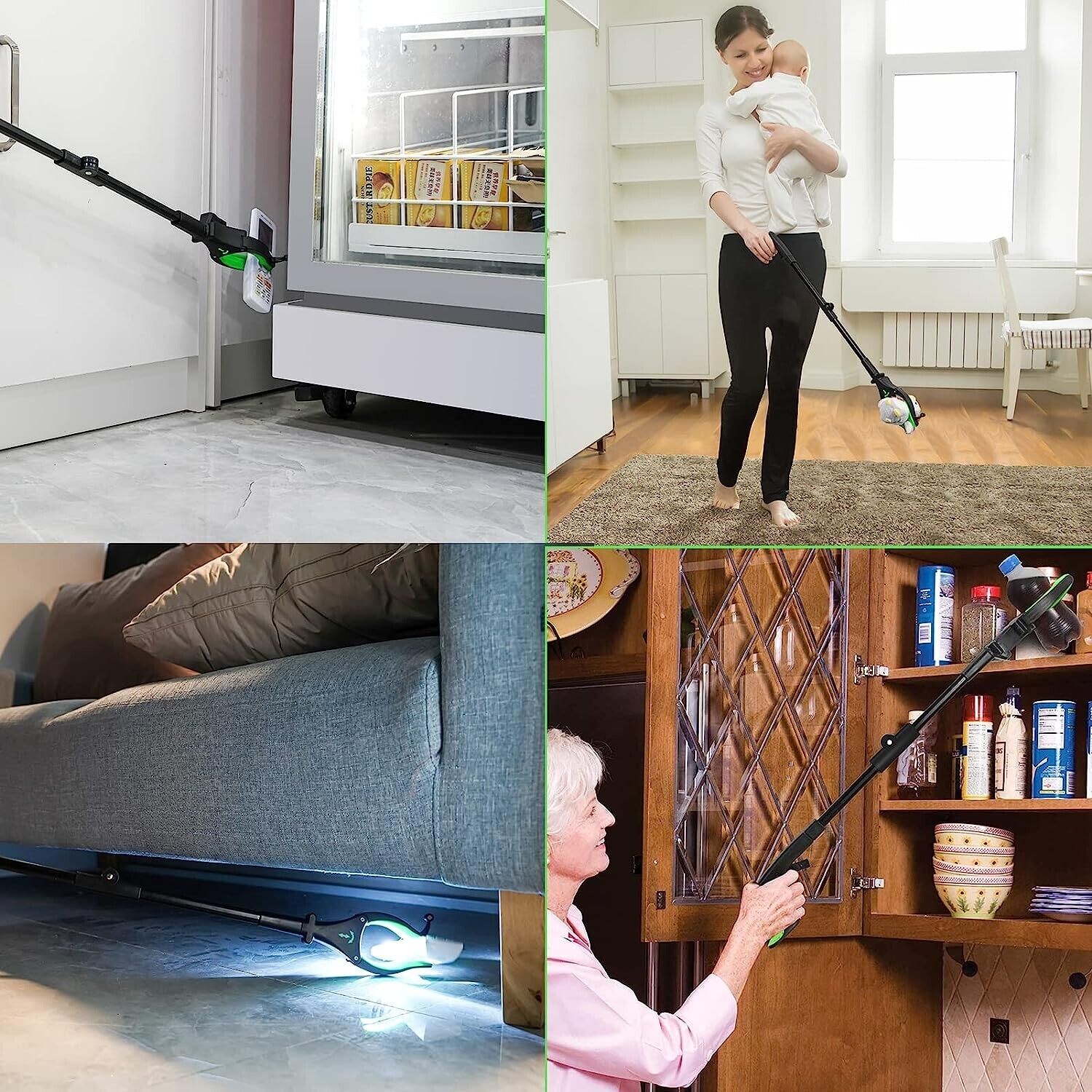 Foldable 80cm grabber gripper aid garbage tongs waste tongs grabber arm with LED light 