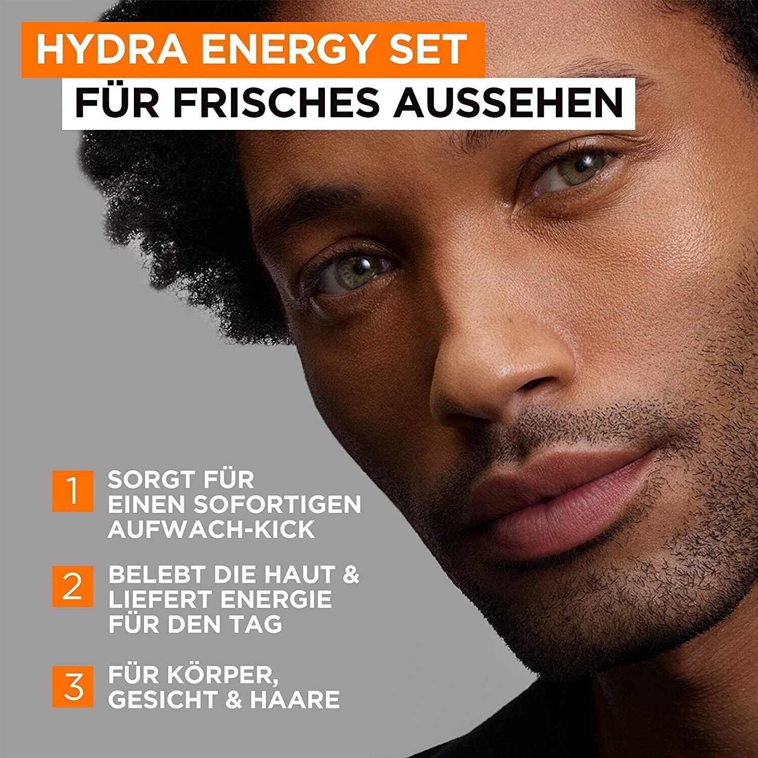 L'Oréal Hydra Energy Men's Care Set – 3-piece: Shower Gel, Wash Gel &amp; Moisturizer