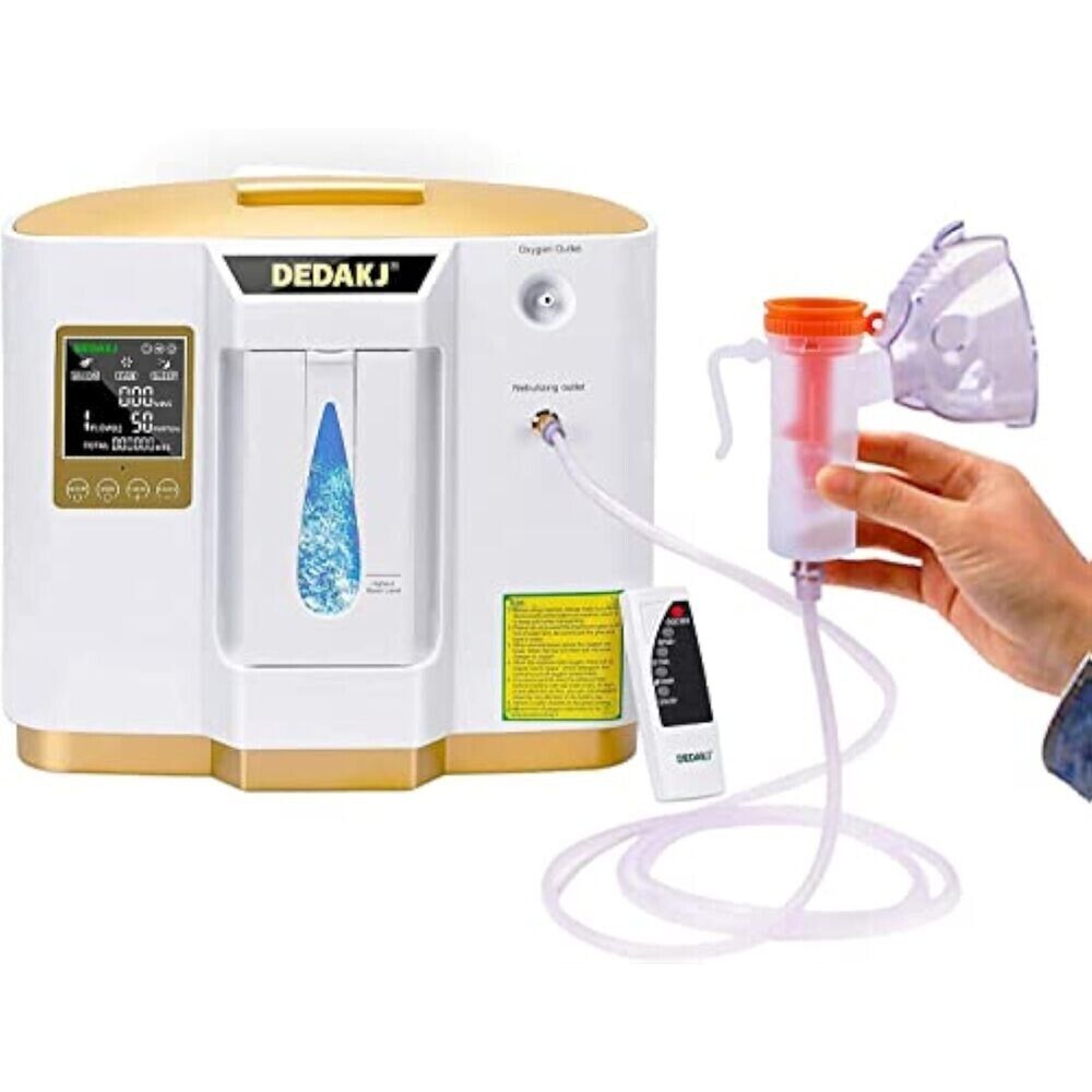 DEDAKJ Oxygen Concentrator 1-7L/min O2 Generator Portable High Purity 93% 