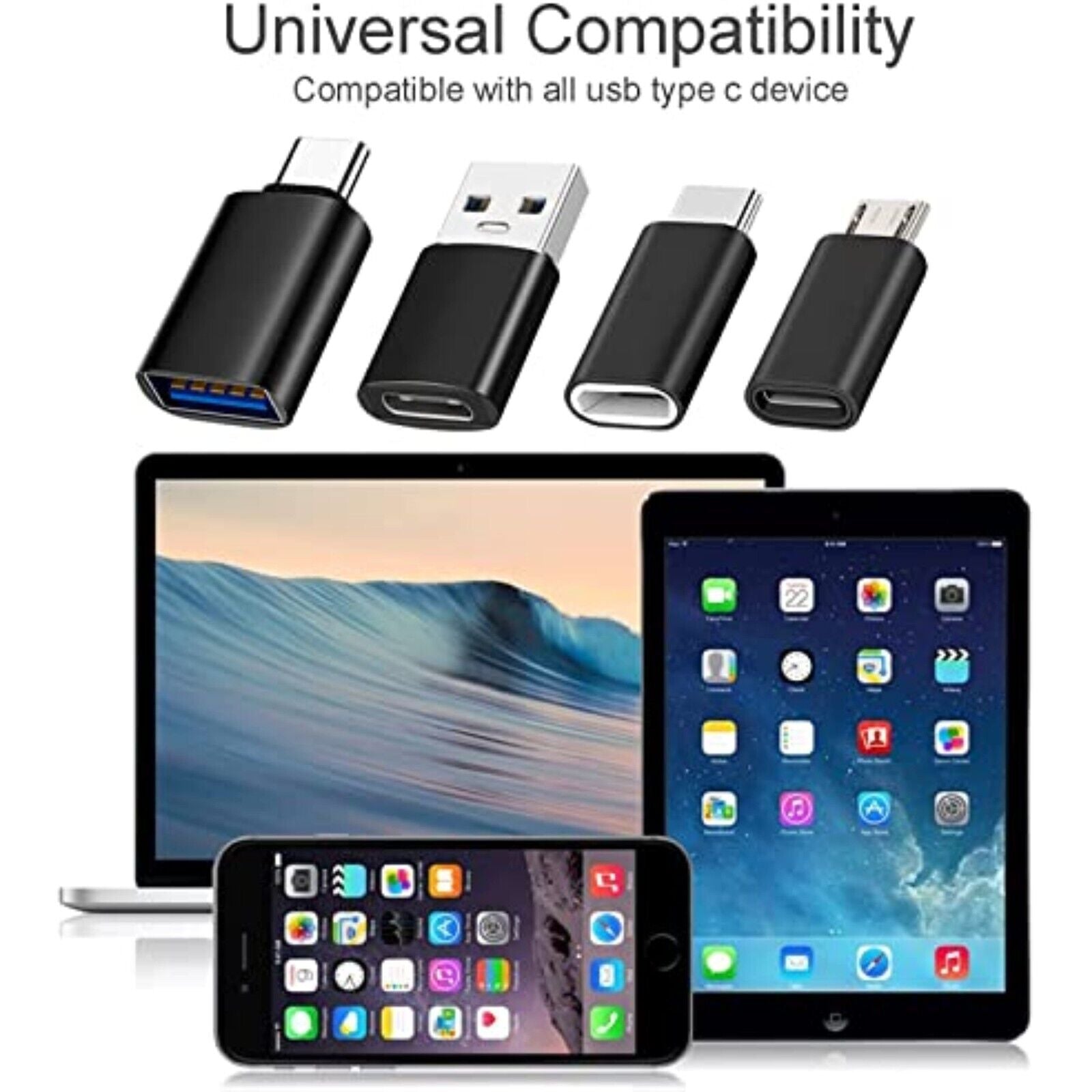 4x Micro USB,USB Typ C, USB Adapter Ladekabel Datenkabel für Samsung Huawei Oppo