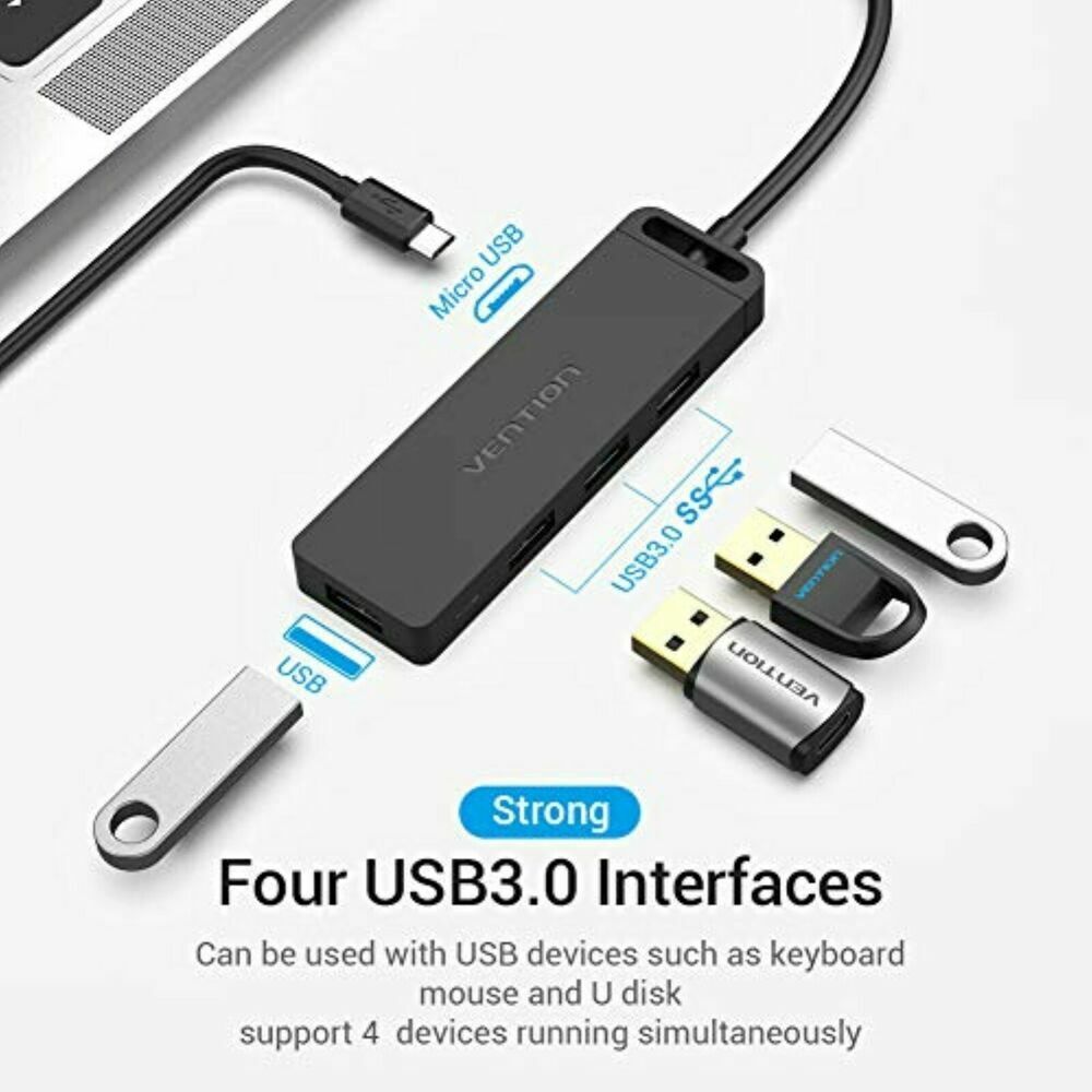 USB C-Hub-Adapter, USB 3.0-Daten-Hub-USB-Splitter vom Typ C mit 4 Anschlüssen
