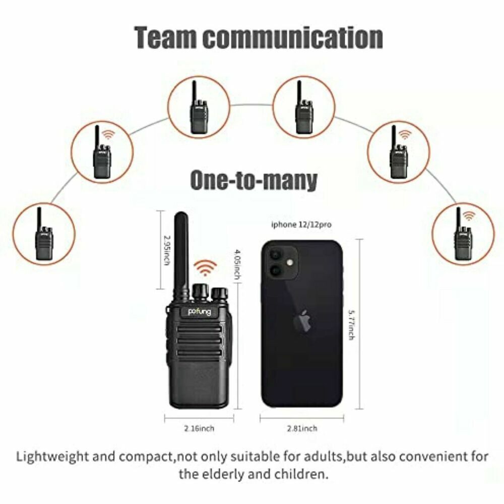 Radio set, walkie talkie (10km) Pofung 88E/888S PMR446 with LED 