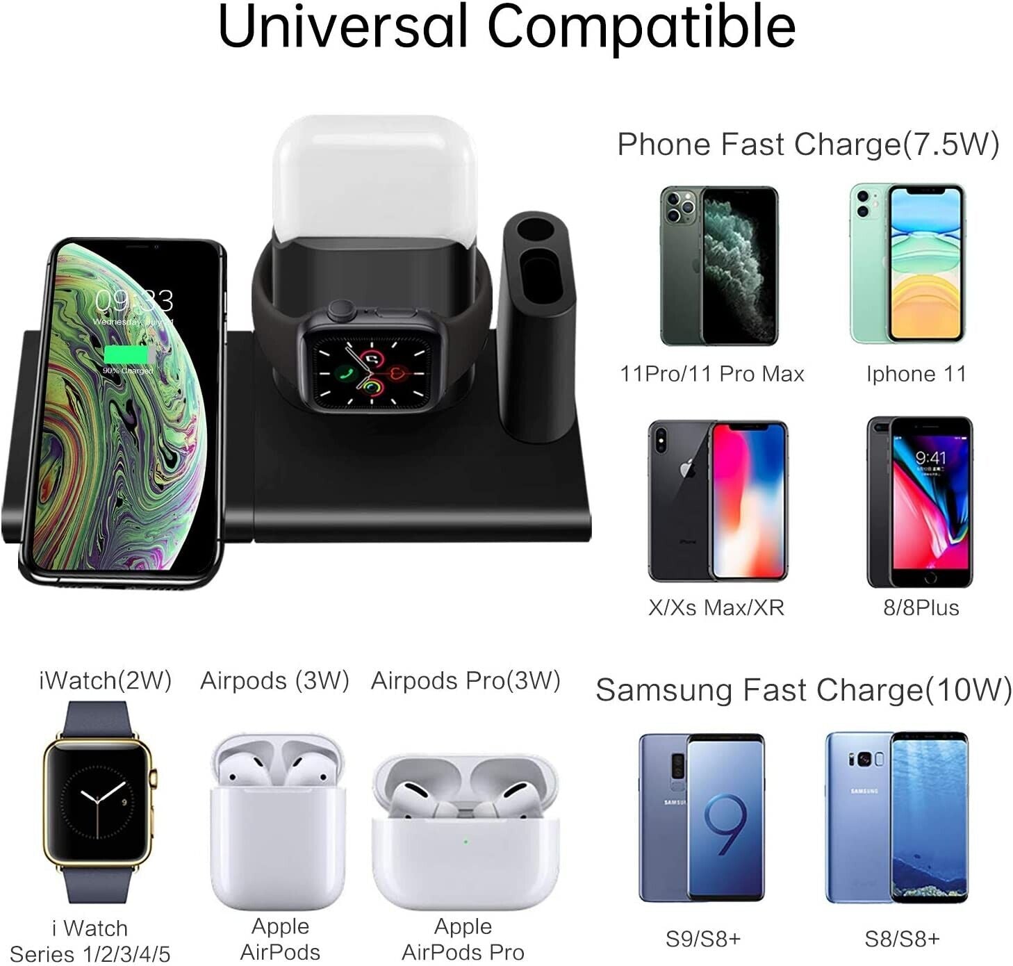 4 in 1 Wireless Charger Charging Station Charger For iWatch iPhone 13 Pro 14 AirPod 