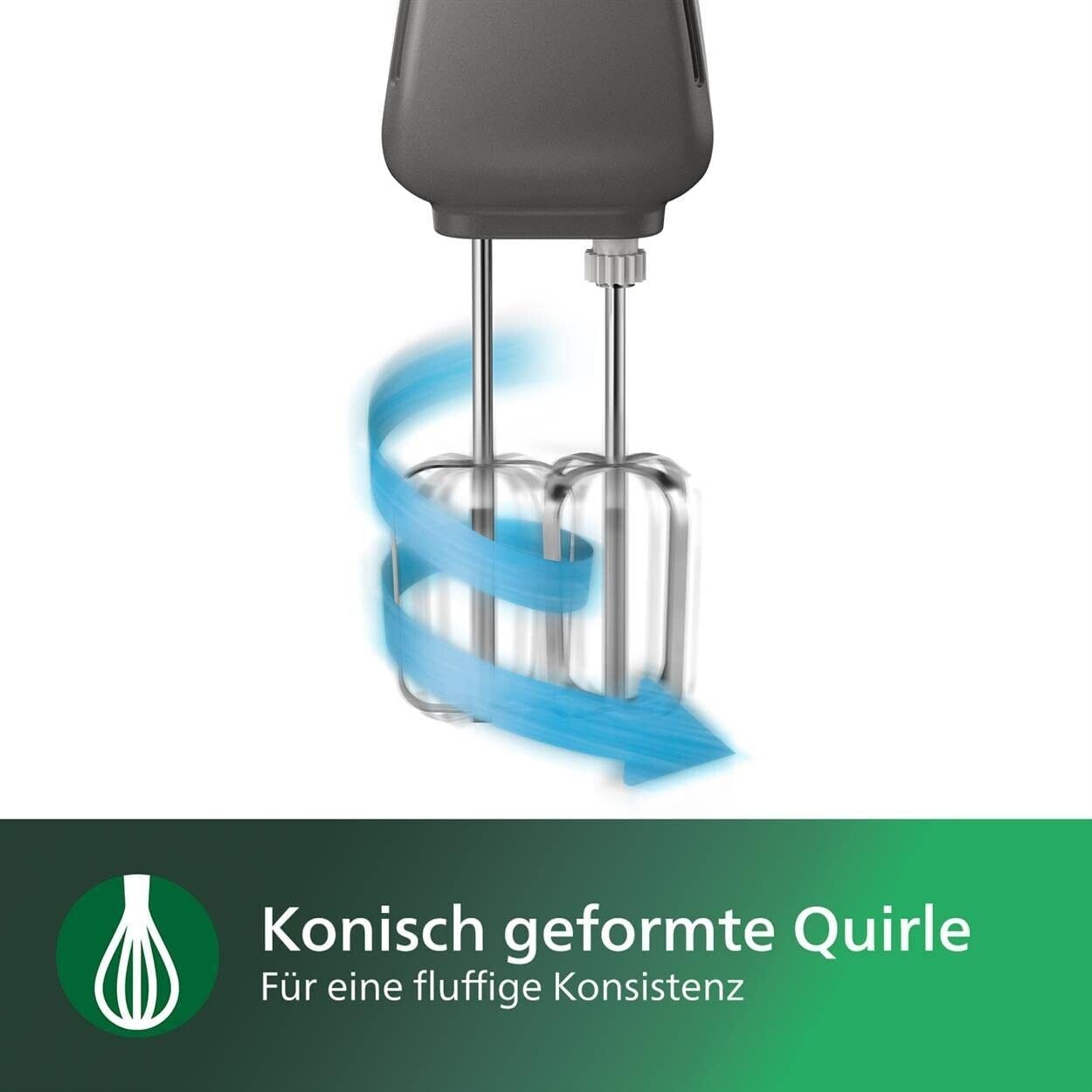 Philips HR3741/00 Handmixer, 450 W, 5 Geschwindigkeiten plus Turbo weiß/schwarz