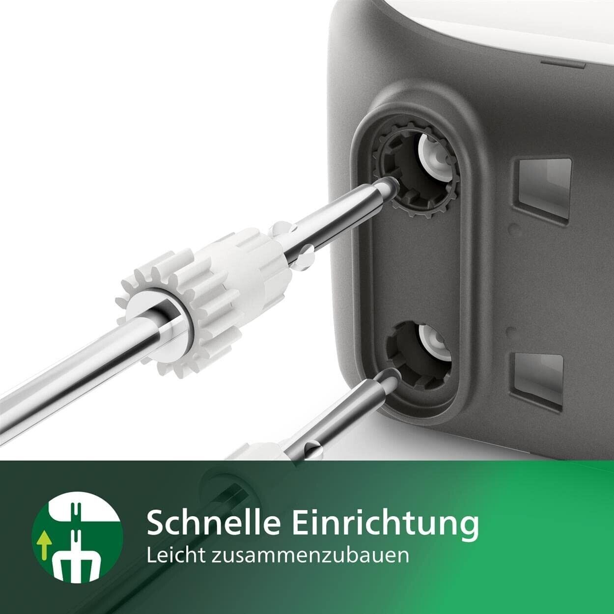 Philips HR3741/00 Handmixer, 450 W, 5 Geschwindigkeiten plus Turbo weiß/schwarz