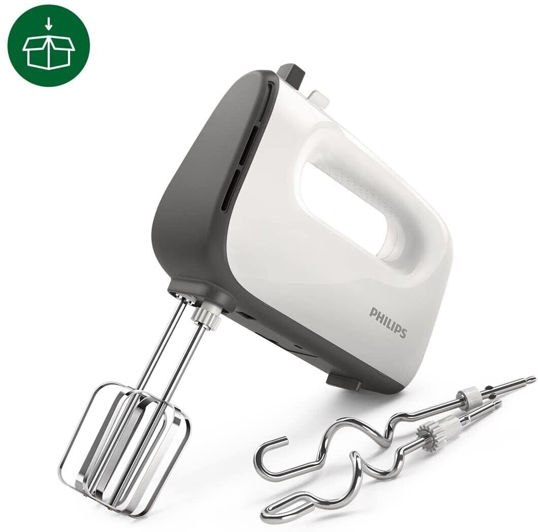 Philips HR3741/00 Handmixer, 450 W, 5 Geschwindigkeiten plus Turbo weiß/schwarz