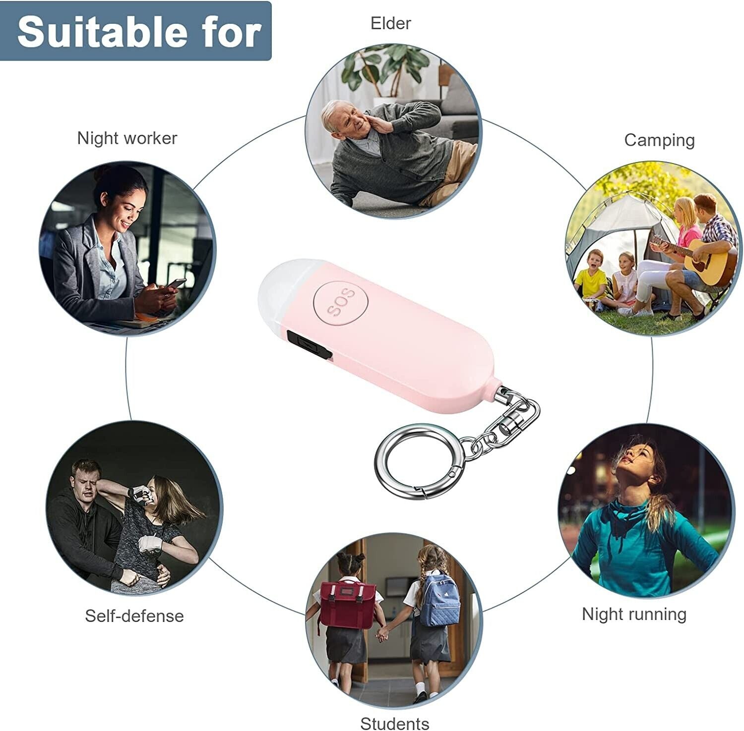 Upgrade Persönlicher Alarm Taschenalarm, Ankilo Taschenalarm Schlüsselanhänger