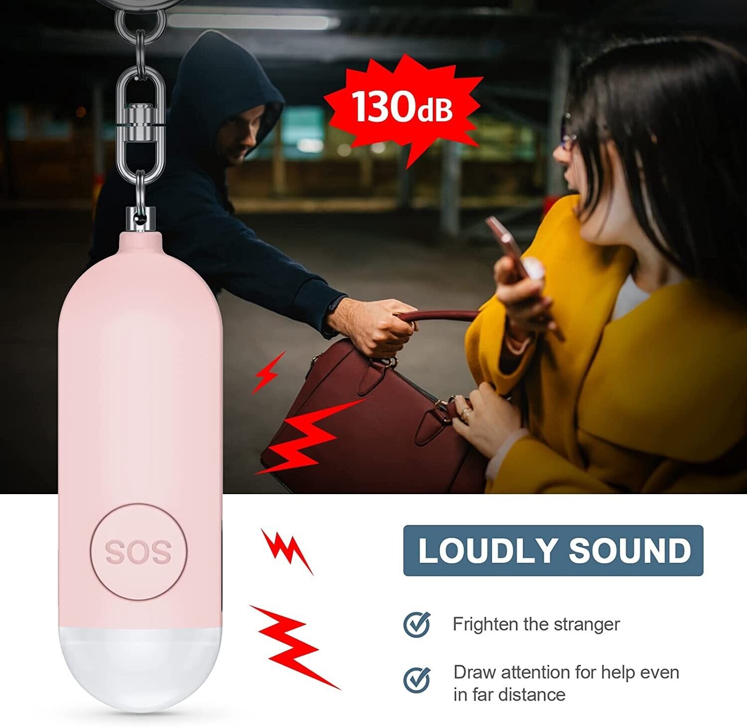 Upgrade Persönlicher Alarm Taschenalarm, Ankilo Taschenalarm Schlüsselanhänger